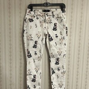 Lucky Brand White Jeans with Floral Pattern